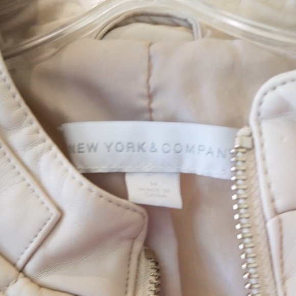 Cream colored pleather jacket - Picture 3 of 3